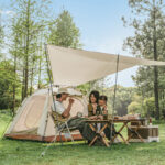 Палатка Naturehike Ango Picnic CNK2450WS021 трёхместная c навесом бежевая c черным — изображение 8