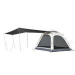 Палатка Naturehike Ango Automatic CNK2550WS010 трёхместная, малая, c навесом, светло-серая с серым — изображение 2