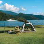 Палатка Naturehike Ango Automatic CNK2550WS010 трёхместная, малая, c навесом, бежевая с коричневым — изображение 3