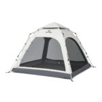 Палатка Naturehike Ango Automatic CNK2550WS010 трёхместная, малая, c навесом, светло-серая с серым