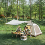 Палатка Naturehike Ango Picnic CNK2450WS021 трёхместная c навесом бежевая c черным — изображение 4