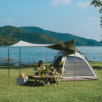 Палатка Naturehike Ango Automatic CNK2550WS010 трёхместная, большая, c навесом, светло-серая с серым — изображение 5