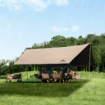 Тент Naturehike Cloud Skies Tarp Lite CNK2350WS015 150D, 550*465 см для кемпинга, светло-коричневый — изображение 2