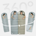 Спальный мешок Naturehike CNK2350WS023 MS500 с капюшоном, серый, молния слева — изображение 4