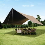Тент Naturehike Cloud Skies Tarp Lite CNK2350WS015 150D, 680*575 см для кемпинга, светло-коричневый — изображение 4