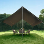 Тент Naturehike Cloud Skies Tarp Lite CNK2350WS015 150D, 680*575 см для кемпинга, светло-коричневый — изображение 6
