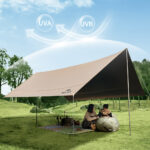 Тент Naturehike Cloud Skies Tarp Lite CNK2350WS015 150D, 680*575 см для кемпинга, светло-коричневый — изображение 9